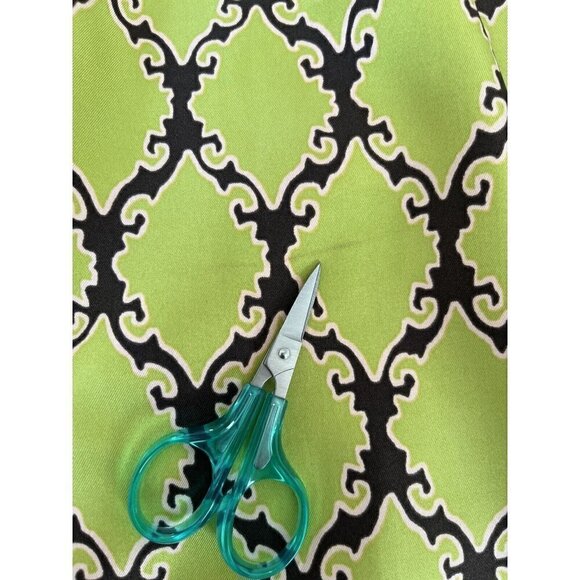 KATE SPADE MARIE Woman's Sz 2 Green Geometric Lattice  Print Silk Dress - Picture 11 of 11